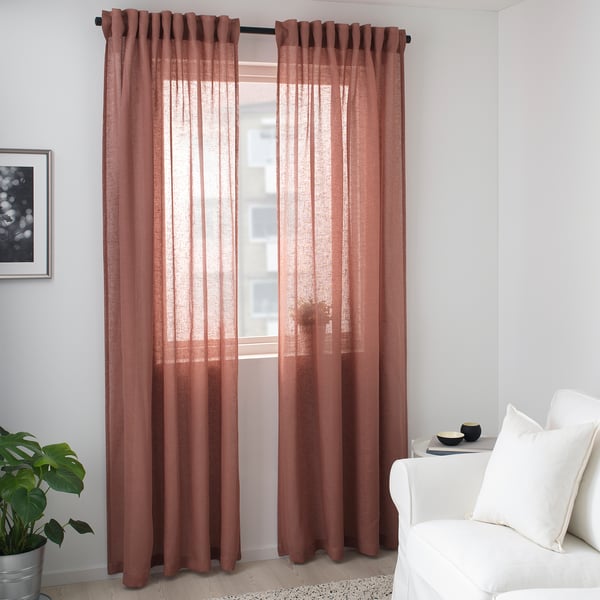 Wallpaper Lejongap Cortina 1par Marron Rosa Claro 145x300 Cm Ikea Free