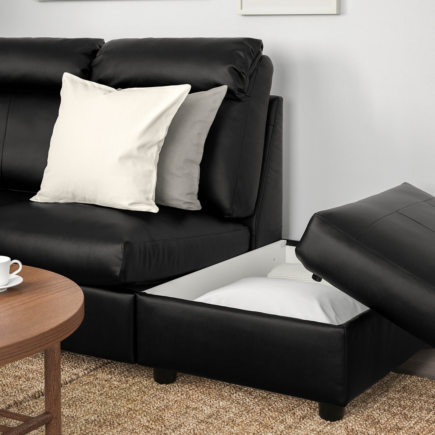 LIDHULT Sofá 5 plazas esquina, +extremo abierto/Grann/Bomstad negro IKEA