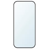 Espejo LINDBYN con marco negro y bordes redondeados.