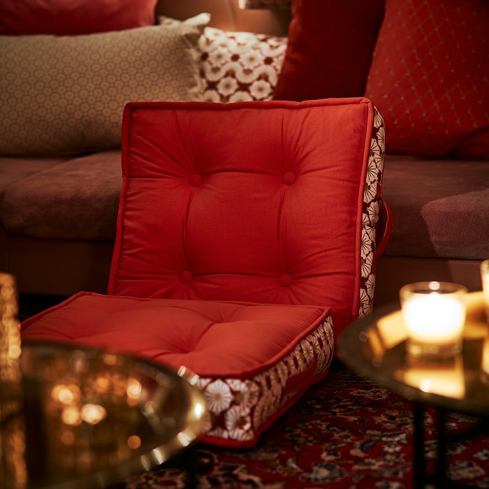 LJUVARE Cojín suelo, naranja, 48x48 cm - IKEA