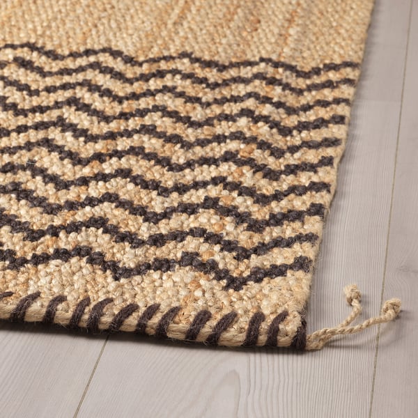 LÖNHOLT Alfombra - natural, marrón oscuro verde - IKEA