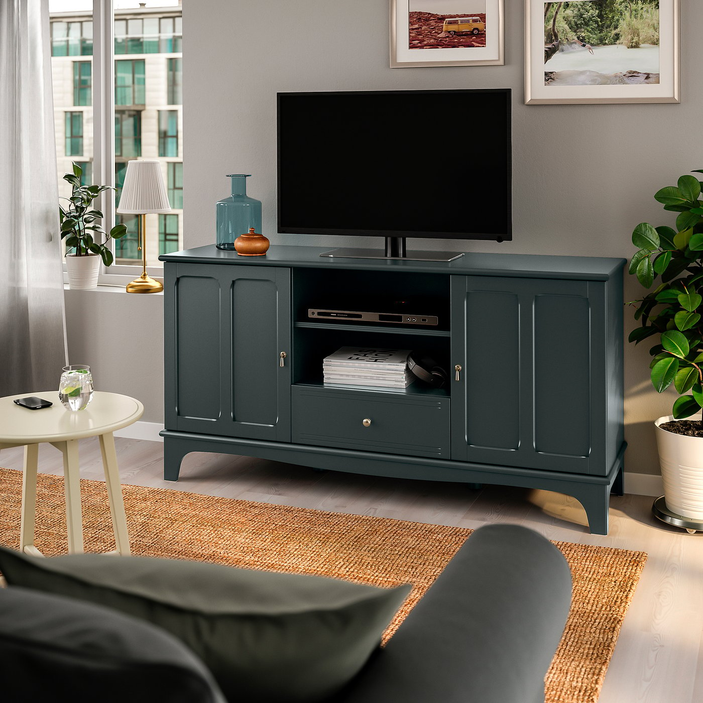 Lommarp Mueble Tv Azul Oscuro Verdoso 159x45x81 Cm Ikea