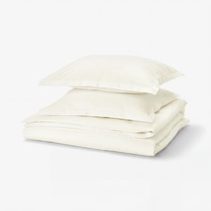 LUKTVICKER Funda nórdica con funda de almohada, blanco, 200x220/50x60 cm