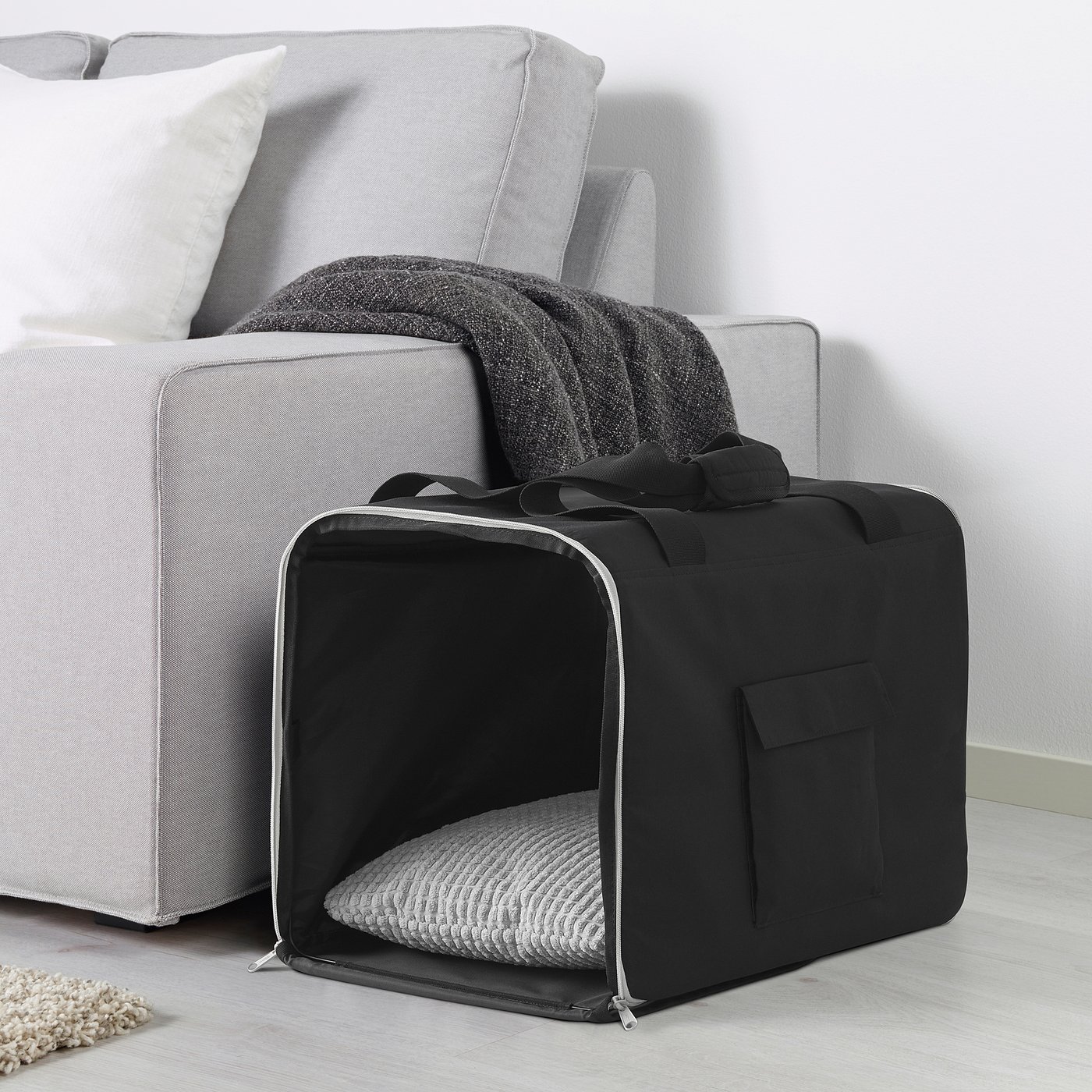 LURVIG Bolsa viaje mascota, negro, gris - IKEA