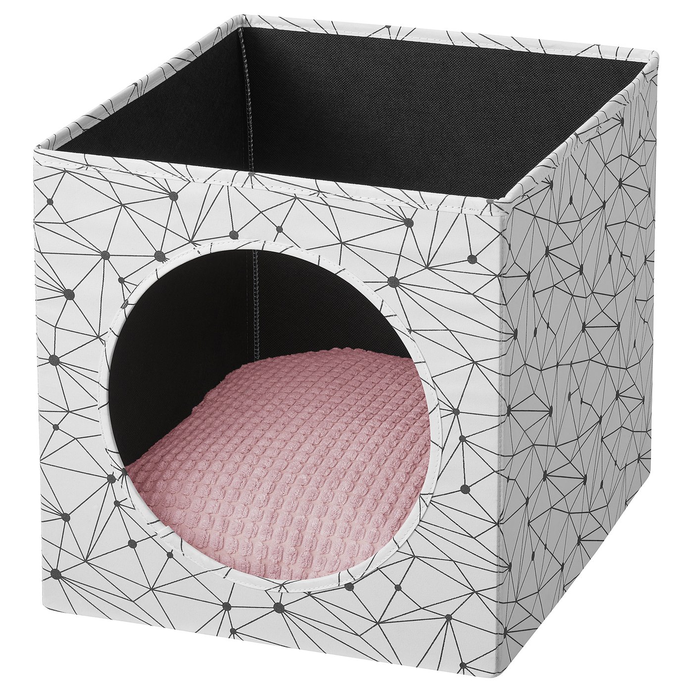 LURVIG Caseta gato+cojín, blanco, rosa - IKEA