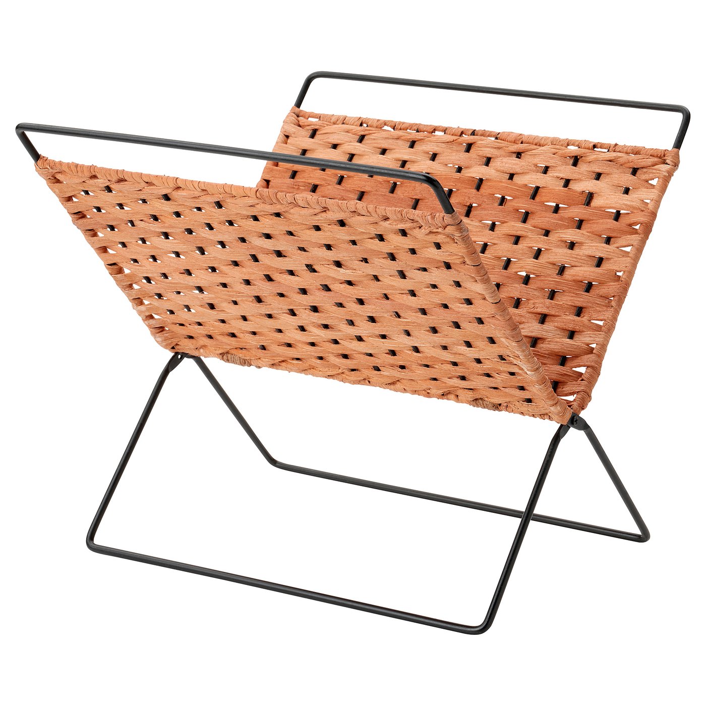 LUSTIGKURRE Soporte revistas, natural/negro, 35x35 cm IKEA