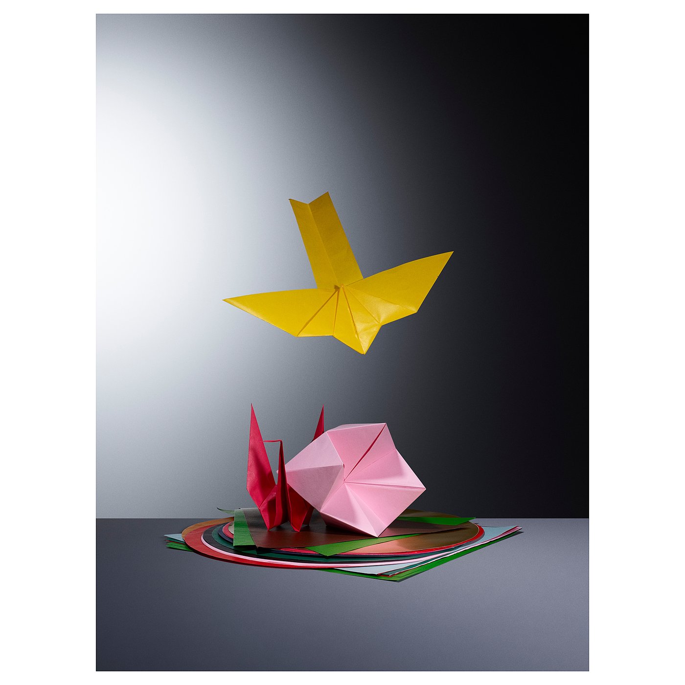 lustigt papel origami colores variados formas variadas