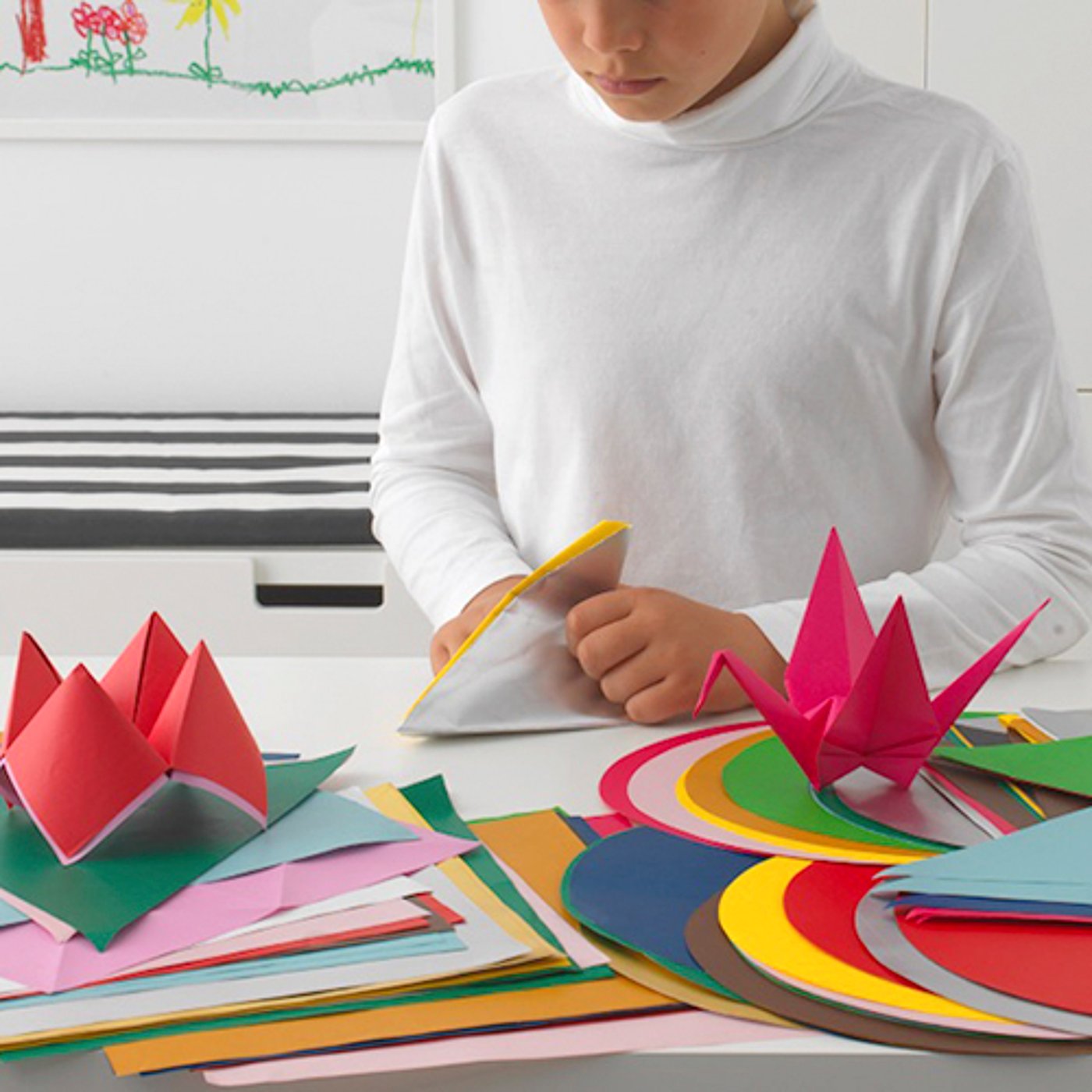 lustigt papel origami colores variados formas variadas