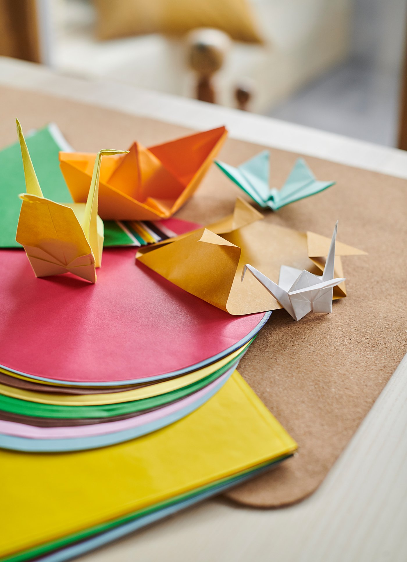 lustigt papel origami colores variados formas variadas