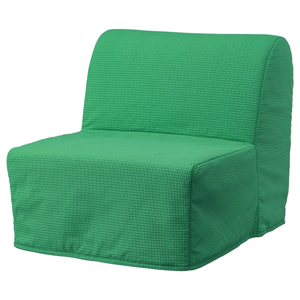 Sofá-cama lycksele verde, tejido texturizado, diseño angular.