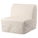 LYCKSELE MURBO: silla-cama convertible en color crema, diseño minimalista, tejido liso, respaldo y cojín de asiento.