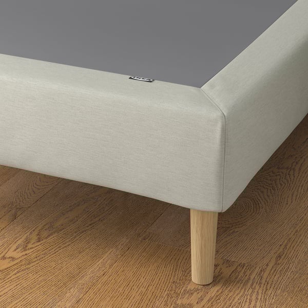LYNGÖR Base de colchón de muelles, incluye pata/Knisa beige claro, 180x200 cm