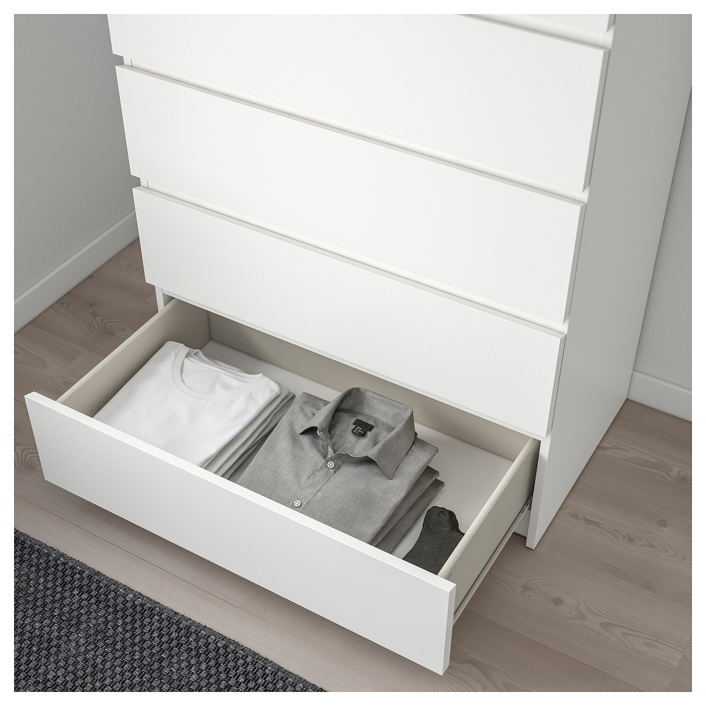 MALM Cómoda de 6 cajones Blanco 80 x 123 cm IKEA