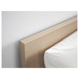 MALM Estructura de cama, chapa roble tinte blanco, 160x200 cm