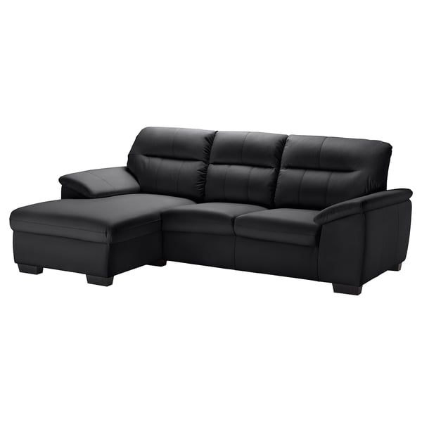 MALVIKEN Sof 2 plazas con chaiselongue Kimstad negro - IKEA