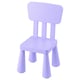 Silla infantil MAMMUT de color morado claro, de diseño sencillo, fabricada en plástico.