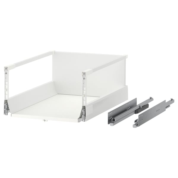 Cajón MAXIMERA, blanco, diseño elegante, con 2 correderas, se extiende completamente, cierre suave.