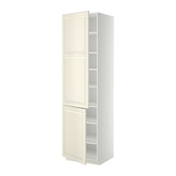 METOD Armario alto cocina baldas puertas Blanco/bodbyn hueso 60 x 60 x
