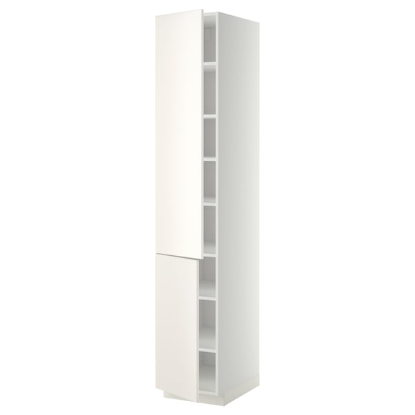 METOD armario alto con baldas y 2 puertas, blanco/Veddinge blanco,  40x60x220 cm - IKEA