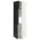 Mueble de cocina METOD blanco con puertas de lerhyttan teñidas en negro, estante ajustable y diseño ventilado.