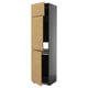 Mueble de cocina METOD con puertas color roble y marco negro.