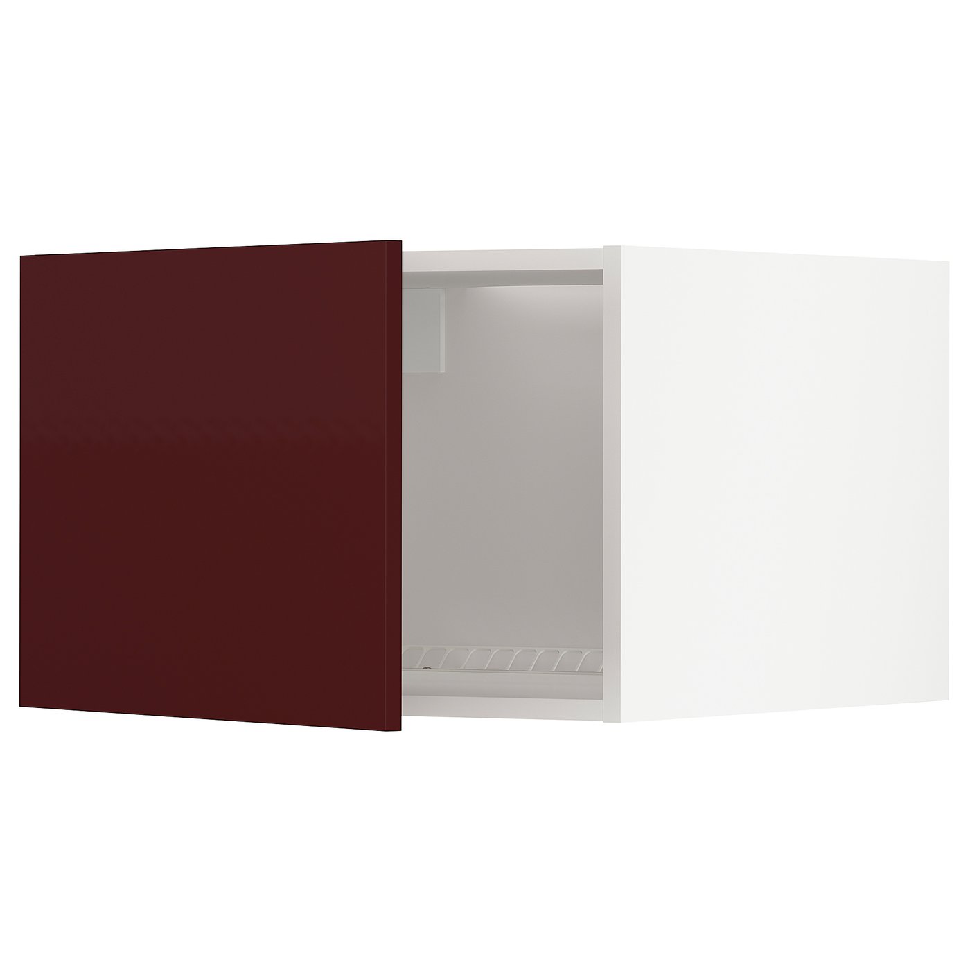 METOD Armario alto frigorífico/congelador, blanco Kallarp, alto brillo