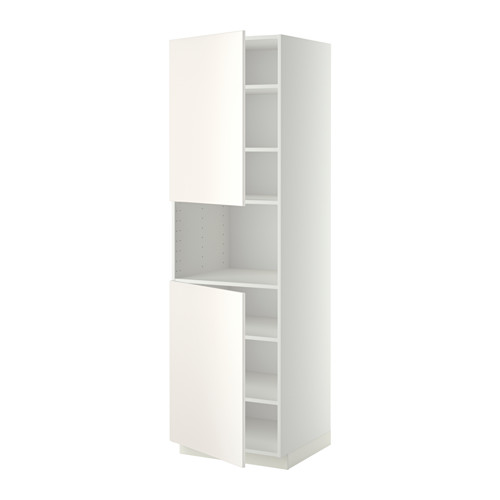 METOD Armario alto microondas 2 puertas - blanco, Veddinge blanco