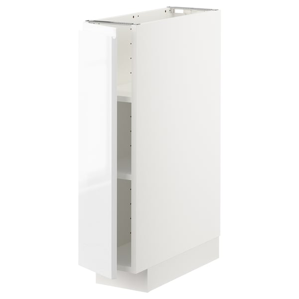 Mueble de cocina blanco alto brillo METOD, rectangular, diseño moderno.