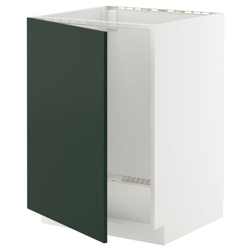 Mueble de cocina METOD: blanco y verde, moderno, rectangular, con bisagras a presión.