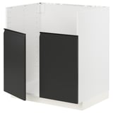 Mueble de cocina METOD: moderno, negro con marco blanco, forma cuadrada, diseño elegante.