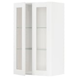 Mueble de cocina METOD blanco con puertas de cristal, diseño moderno y minimalista.