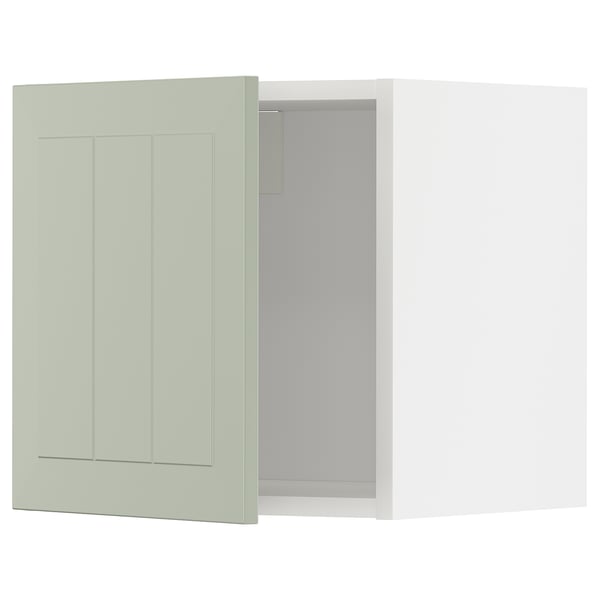 Muestra un mueble de cocina METOD con puerta verde stensund, con un diseño rectangular con aspecto de panel 3D y líneas limpias y modernas.