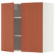 METOD Armario de pared con 2 puertas, blanco/Terrsjö motivo de ondas marrón rojizo, 80x80 cm