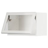 Mueble de cocina METOD: puertas de cristal blanco, marco metálico, forma rectangular.