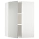 Mueble esquinero blanco, parte del sistema de cocina METOD de ikea, con frentes havstorp gris claro con un diseño elegante y moderno.