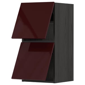 METOD Armario pared horizontal 2 puertas - negro Kallarp/alto brillo