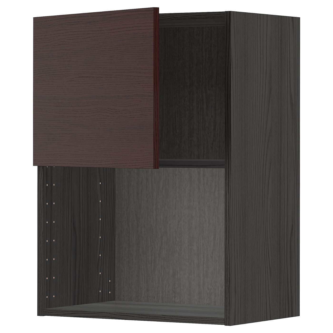 METOD Armario de pared para microondas - negro Askersund/marrón oscuro