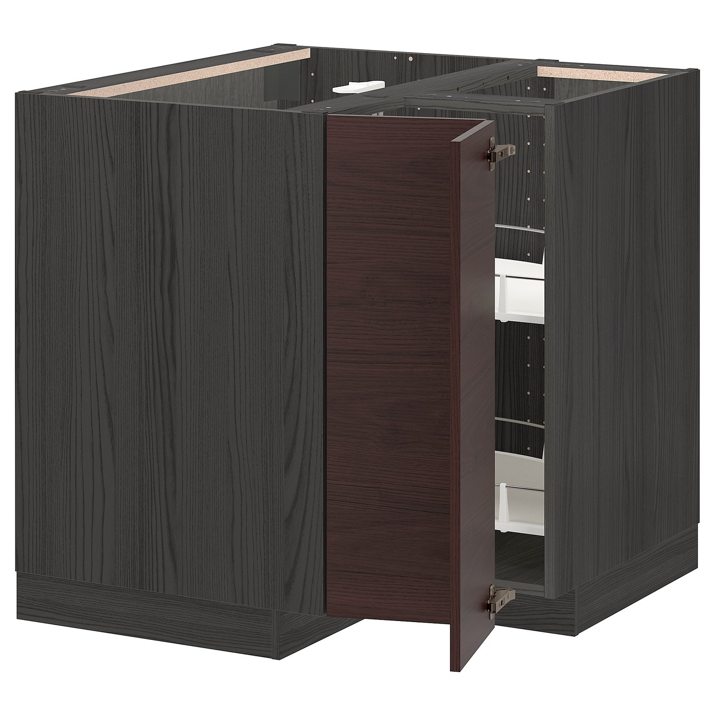 METOD Armario bajo de esquina, giratorio - negro Askersund, marrón