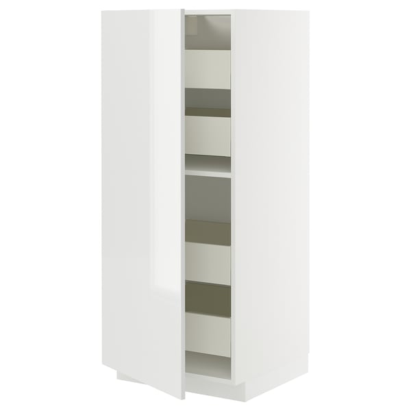 Mueble de cocina METOD blanco brillo con cajones.