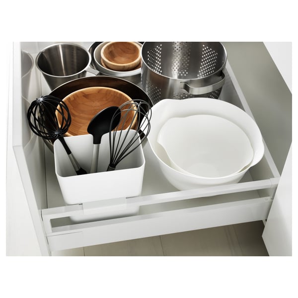 METOD Armario bajo cocina 2 cajones, blanco, Bodbyn gris, 80x60 cm