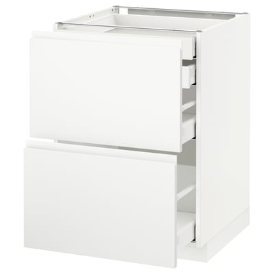 Armario blanco METOD: 2 cajones grandes, modernos, minimalistas, robustos, acabado blanco.