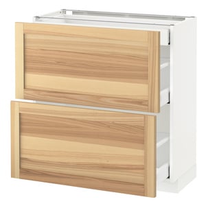 METOD / MAXIMERA Armario bajo cocina con 3 cajones, blanco, Torhamn