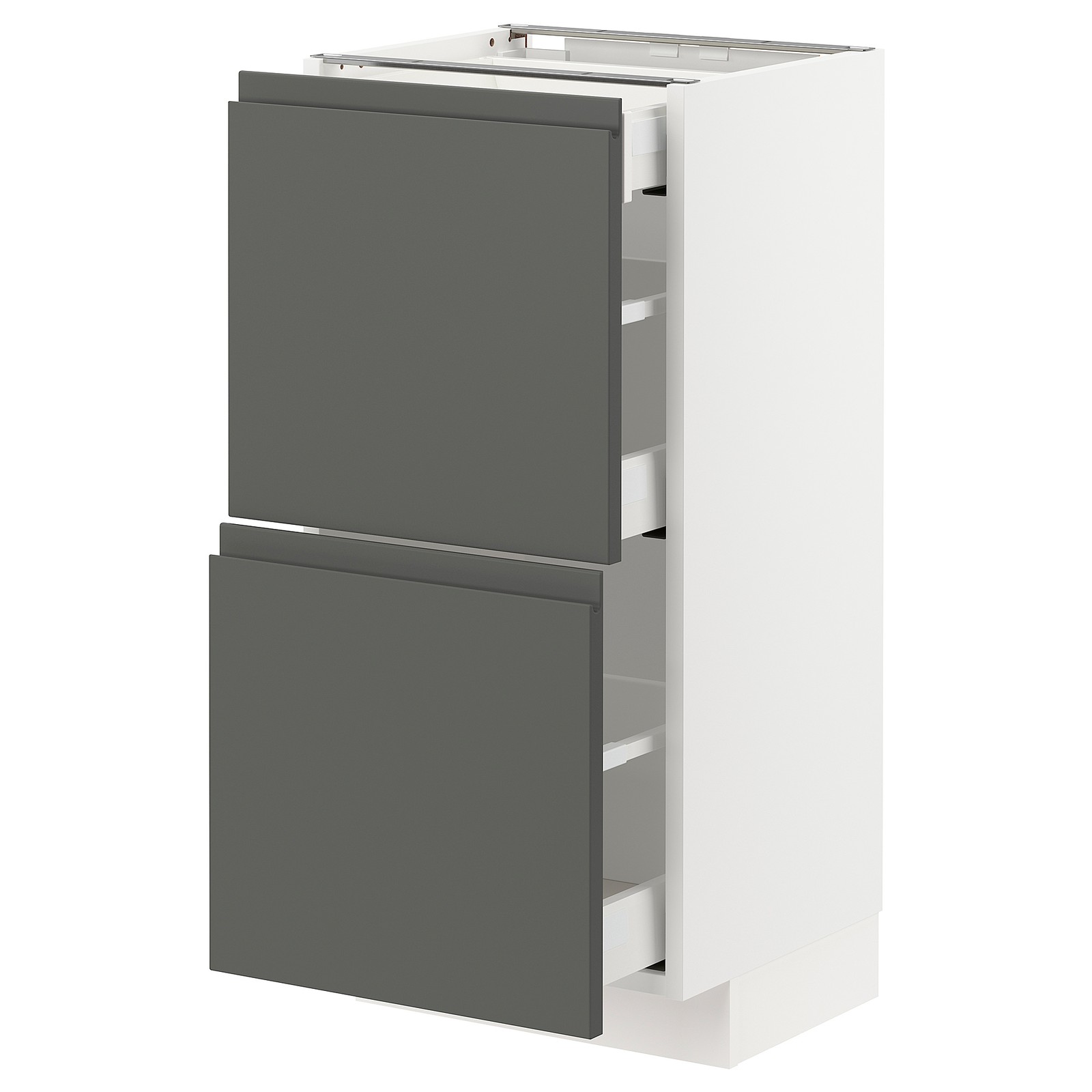 METOD / MAXIMERA Armario bajo cocina con 3 cajones, blanco, Voxtorp