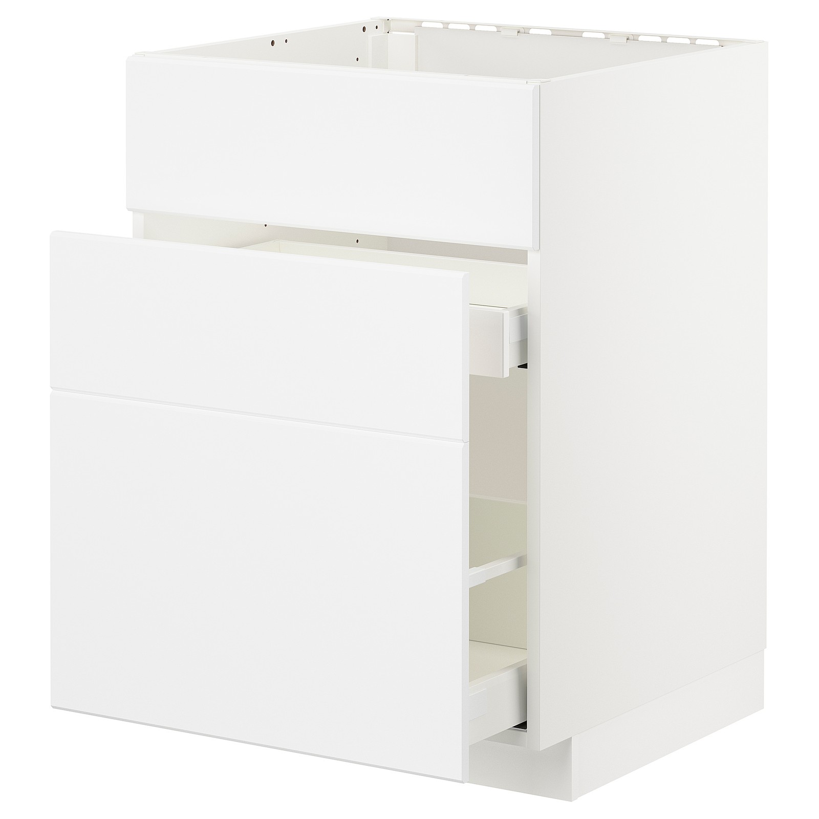 METOD / MAXIMERA Armario bajo fregadero 2 cajones, blanco, Kungsbacka