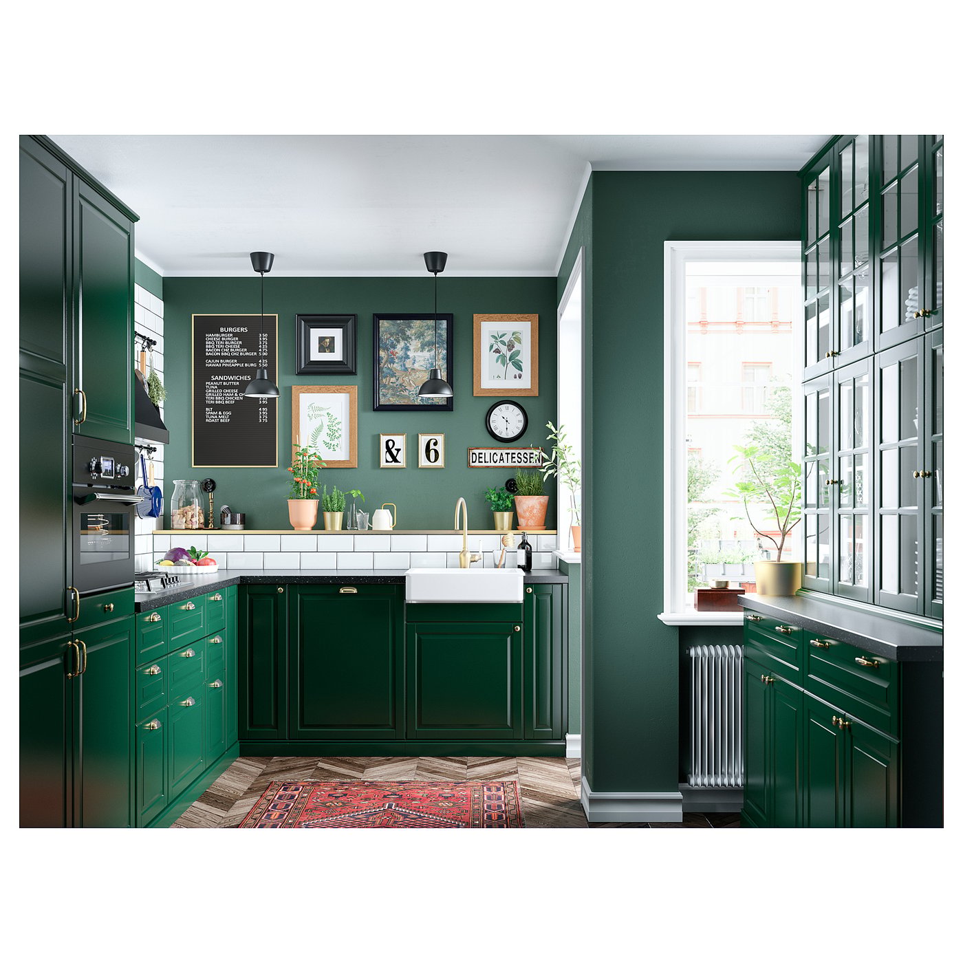 METOD / MAXIMERA Armario bajo para horno con cajón, blanco, Bodbyn verde  oscuro, 60x60 cm - IKEA