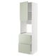 Mueble de cocina METOD verde, alto con armarios y cajones, diseño moderno.