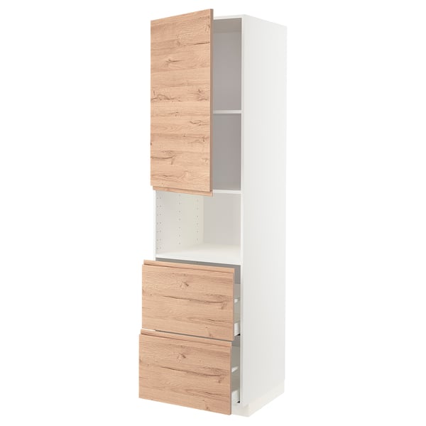 METOD / MAXIMERA Armario para microondas puerta+2caj - blanco/Voxtorp