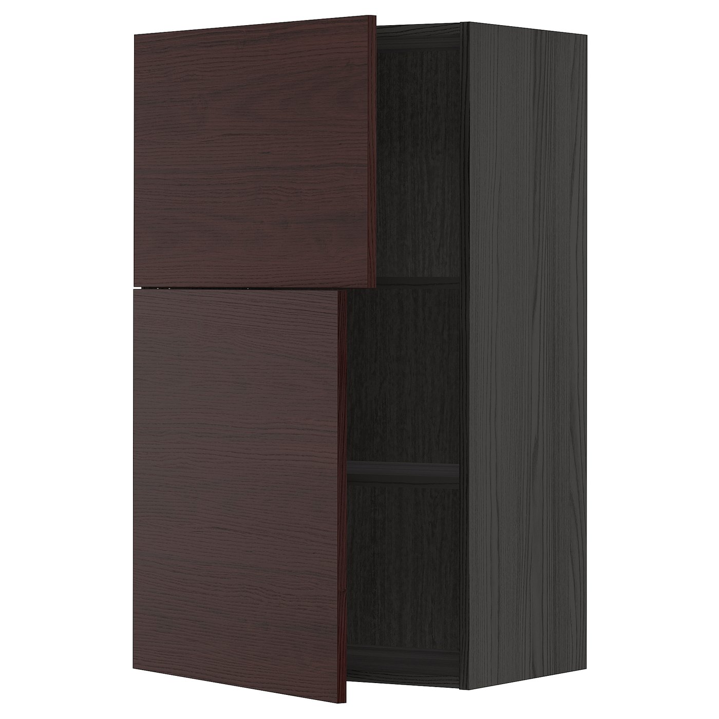 METOD Armario de pared cocina con baldas - negro Askersund, marrón