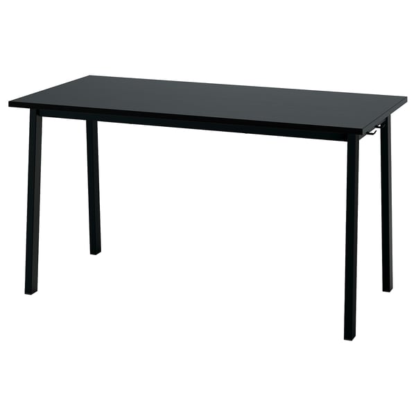 Mesa de conferencias MITTZON negra. Tapa rectangular de color negro. Patas de acero. Diseño sencillo y moderno.