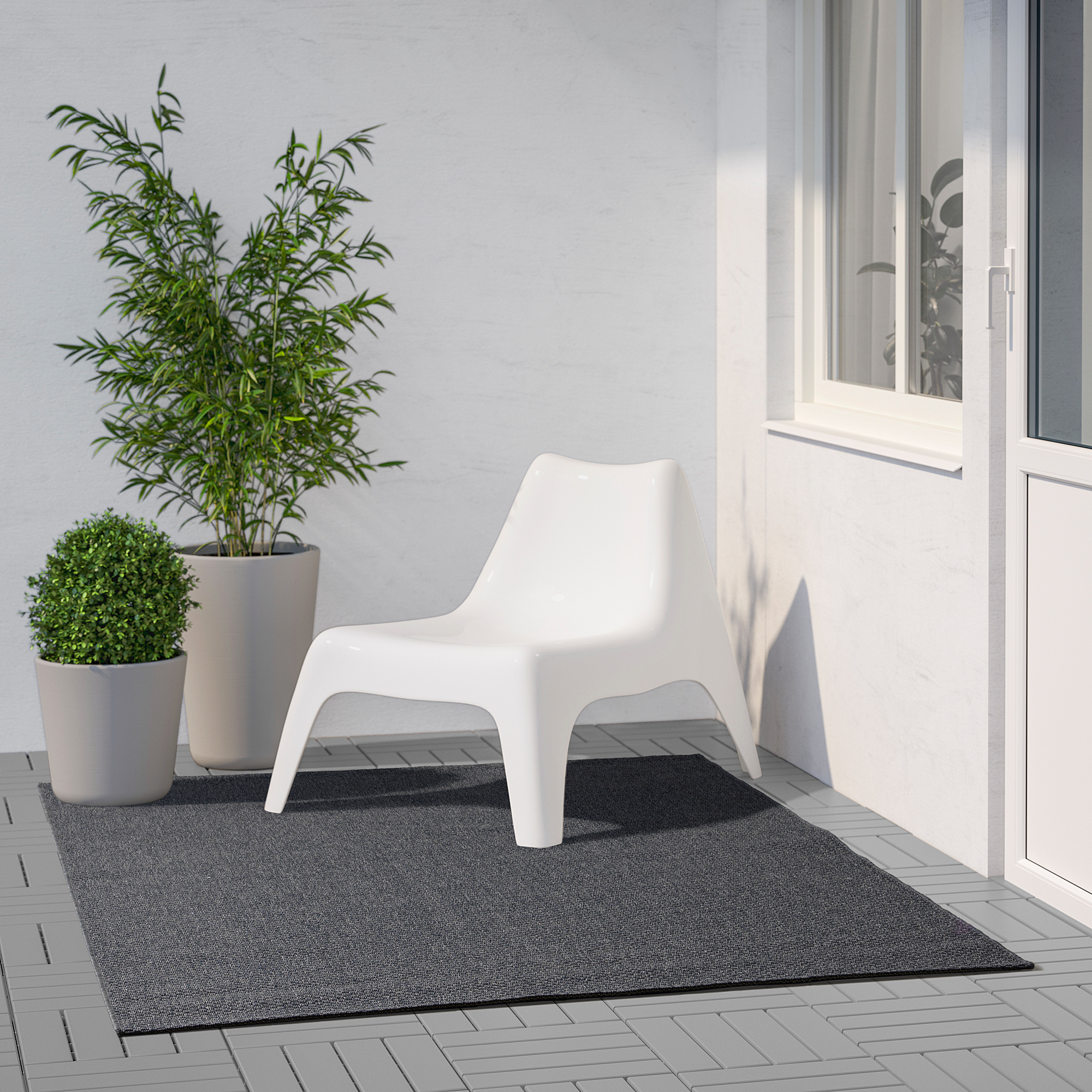 MORUM Alfombra int/exterior, int/ext gris oscuro, 230 x160 cm - IKEA